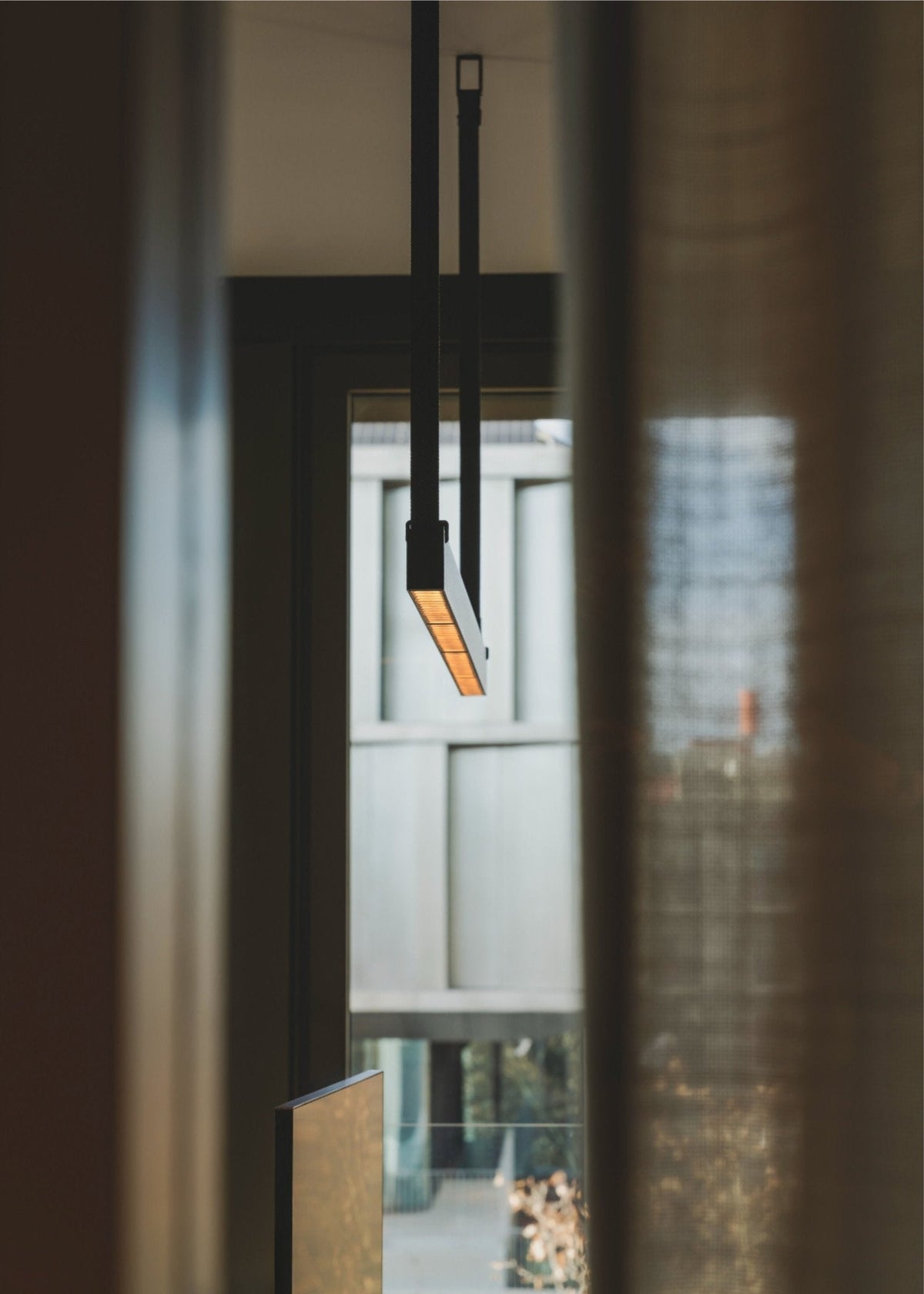 Belto Linear LED Pendant Light – Canvas Strap Suspension, Modern Minimalist