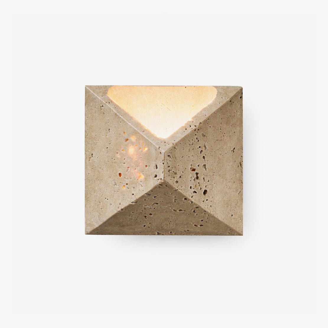 Terra Prism Wall Sconce in Yellow Travertine | Modern LED Wall Light