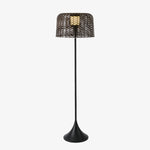 Callum Woven Solar Floor Lamp – Artisan Outdoor LED Lighting