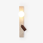 Terra Linear Wall Sconce in Travertine with Opal Glass Shade