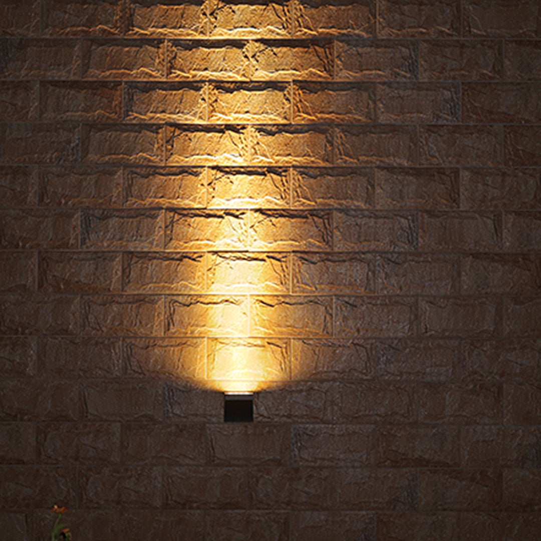 Geometric Outdoor Wall Sconce with Directional LED Light