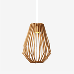 Arova Wood Pendant Light – Handcrafted Natural Wood Slat Lamp for Dining & Living Spaces