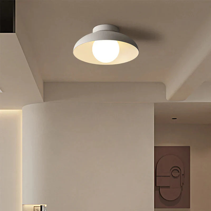 Minimalist Metal Semi Flush Light