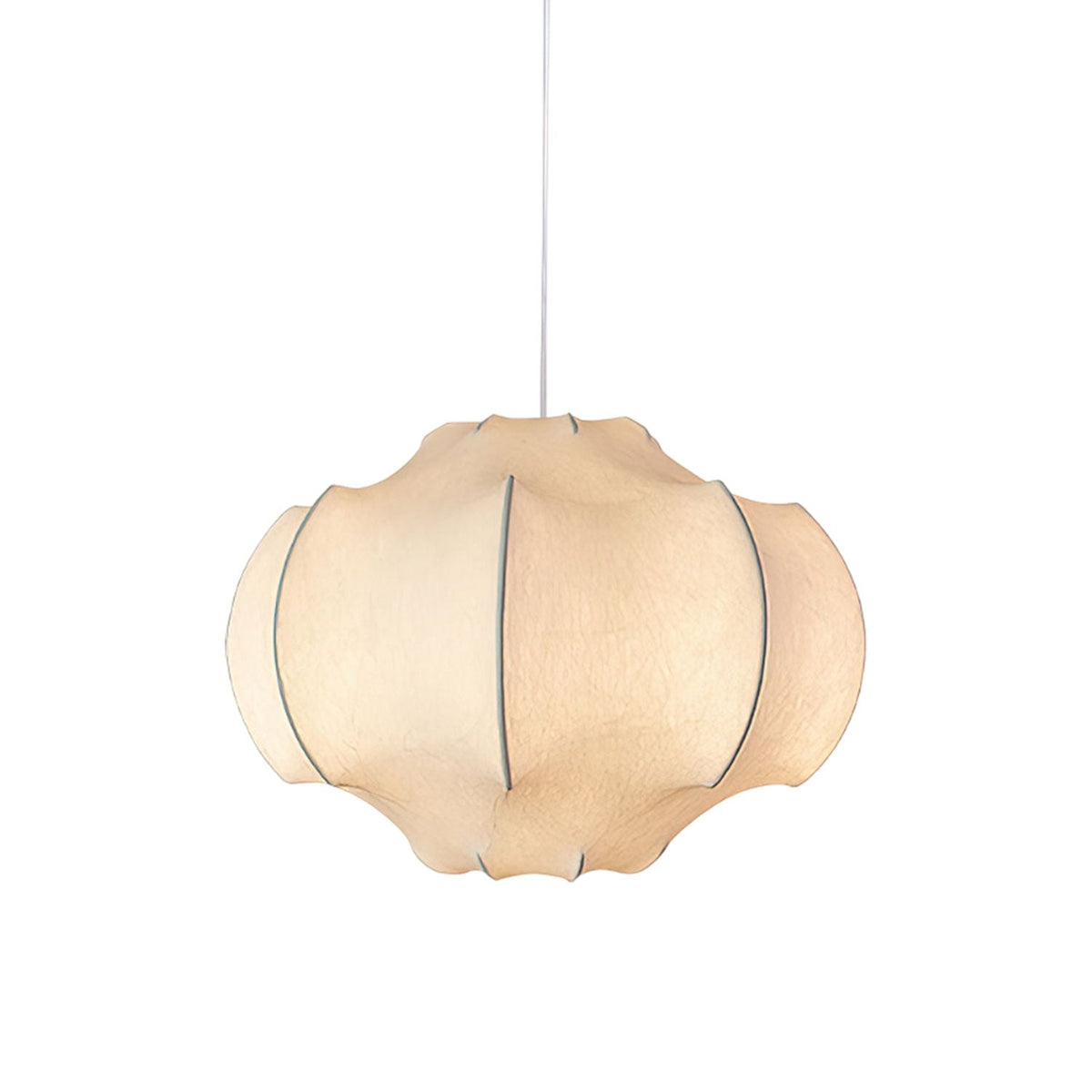 Silken Lotus Pendant Lamp — Genuine Silk Shade, Modern Lotus Form, 5 Sizes