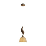 Elowen Twisted Wood Pendant Light – Sculptural Designer Ceiling Lamp