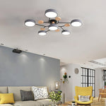 Orbital Sputnik Semi Flush Mount LED Chandelier in Metal and Acrylic