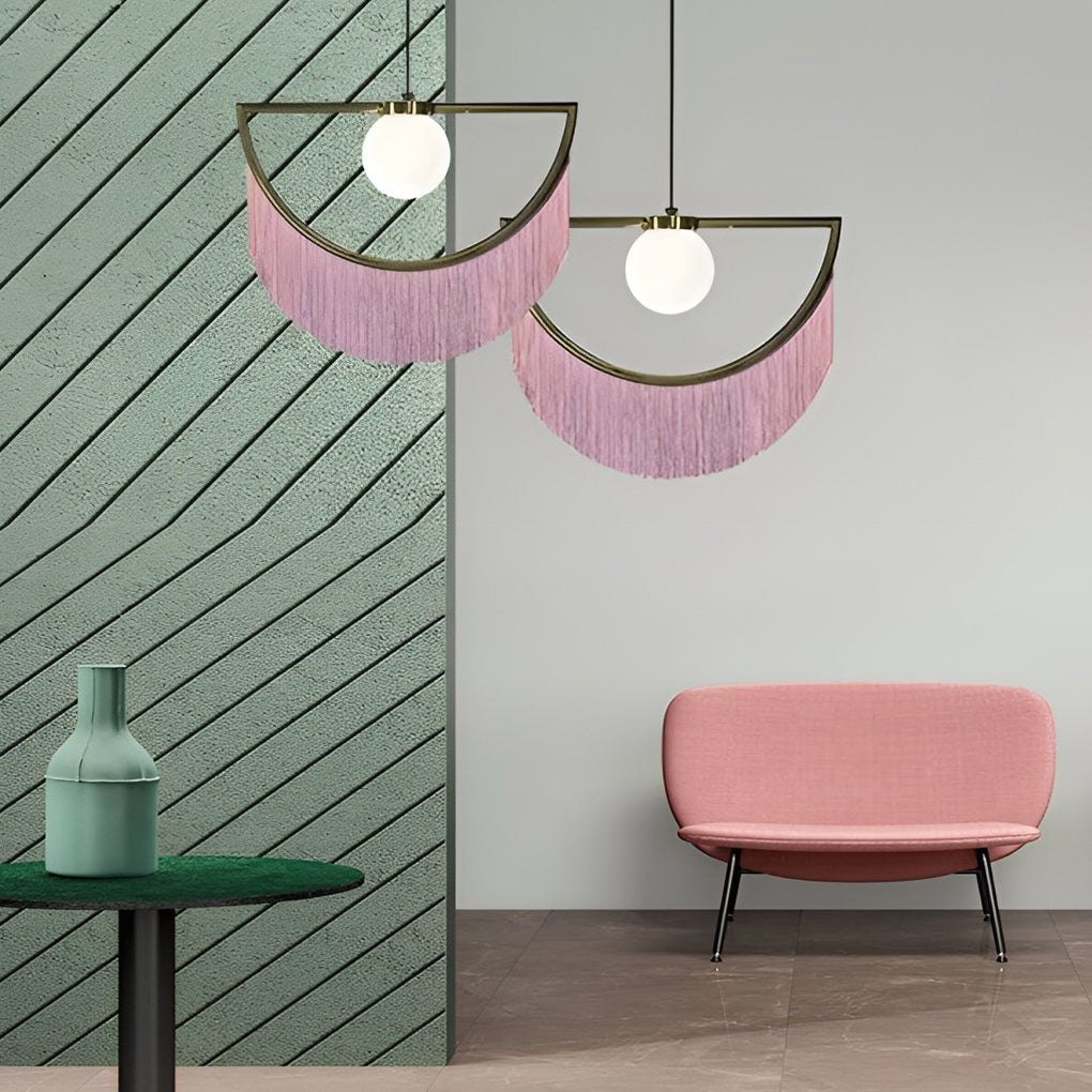 Pink Tassels Creative Led Pendant Light Li001998