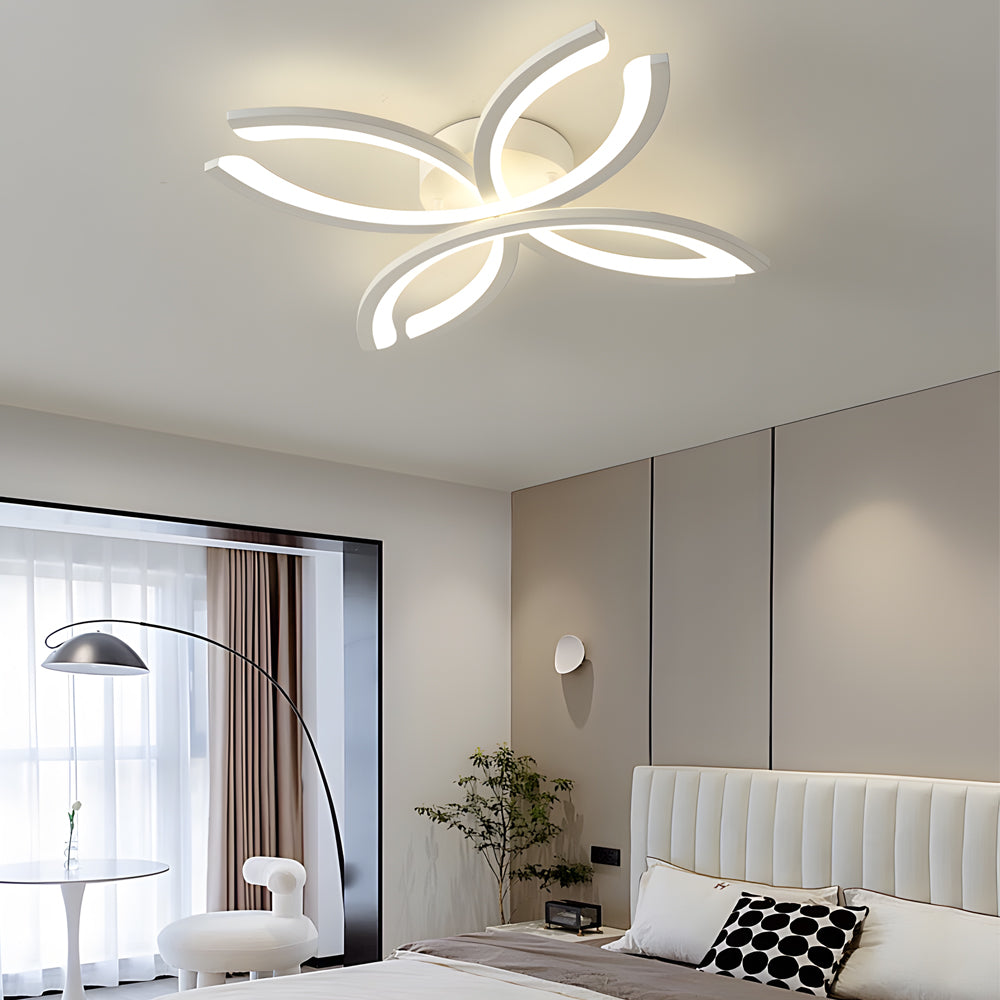 Led Flush Mount Flower Shaped Acrylic Ceiling Light White Gray Ceiling Lighting Fixture For Living Room