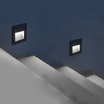Recessed LED Step Light in Black Aluminum for Modern Architecture