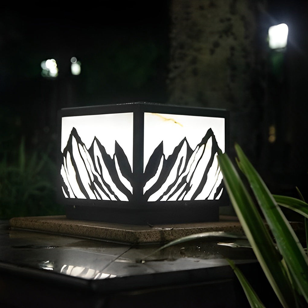 Mountain Scenery Solar Fence Post Lights Ha080149