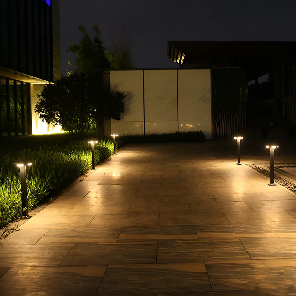 Modern 4-Light Square LED Outdoor Path Lights – Waterproof Landscape Lighting
