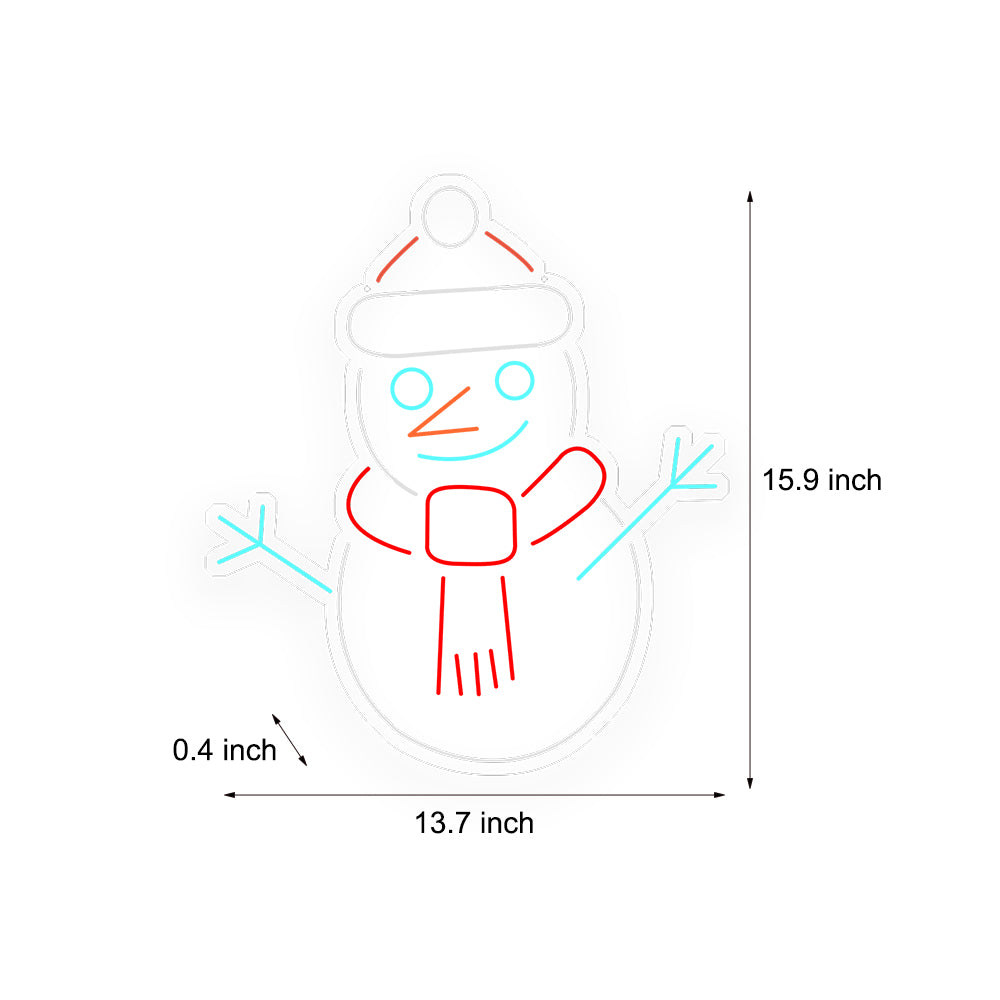 Modern Acrylic LED Snowman Sign with Dimmer for Festive Interiors