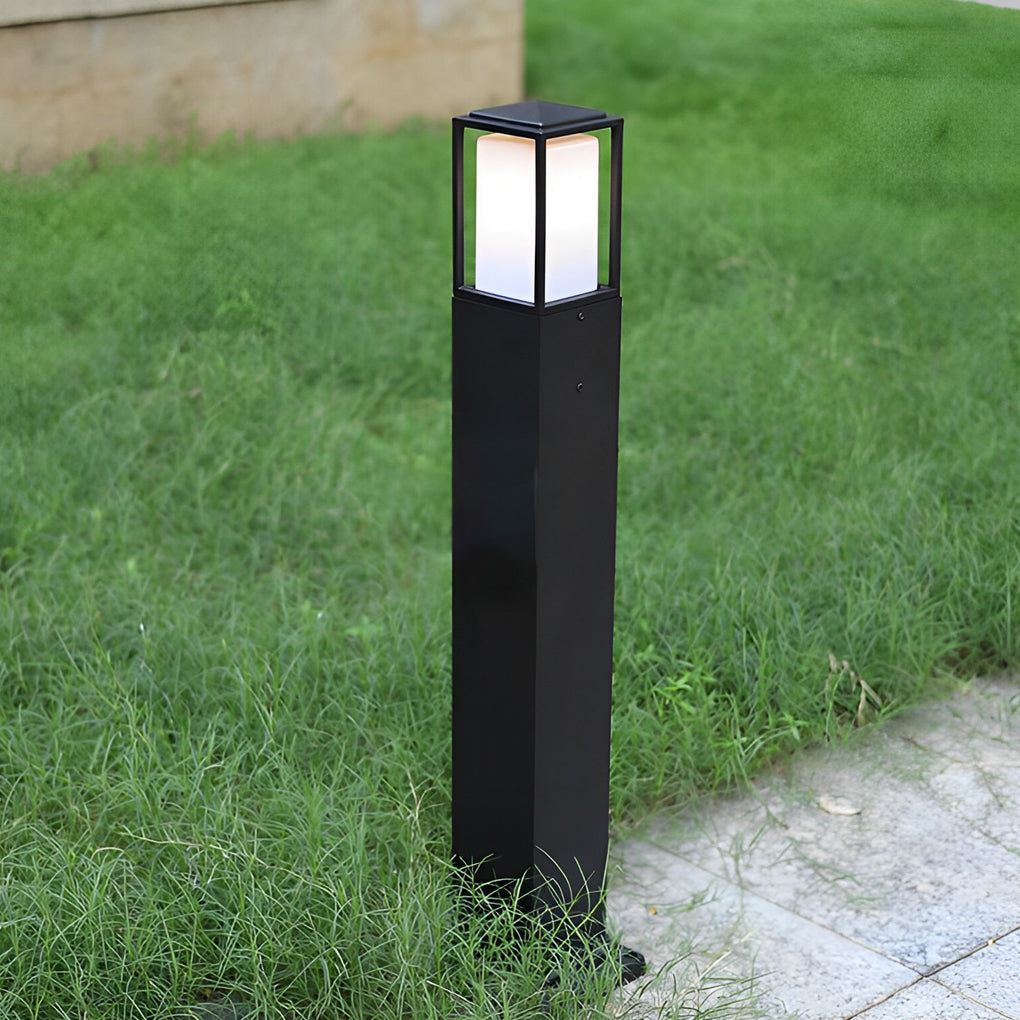 Modern Black Aluminum Bollard Path Light – 31.5" Tall Outdoor Square Lighting
