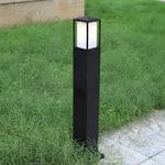 Modern Black Aluminum Bollard Path Light – 31.5" Tall Outdoor Square Lighting