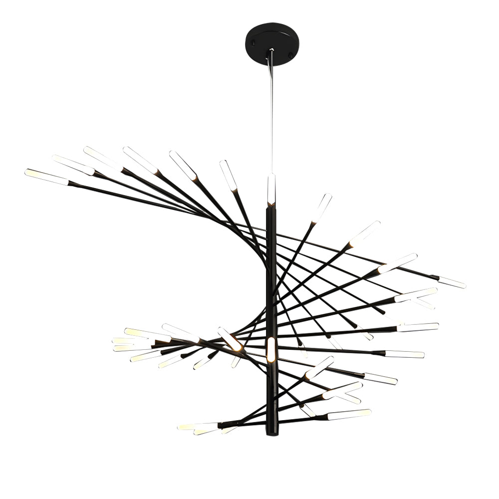 Aurelia Spiral LED Chandelier in Gold or Black
