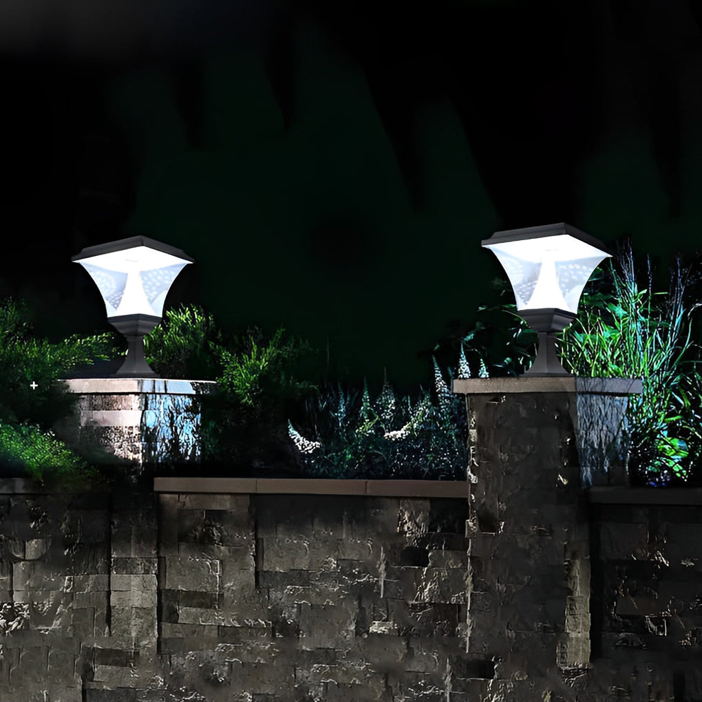 Square Retro Solar Fence Post Light Ha081283