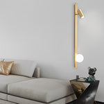Modern Black and Gold LED Wall Sconce with Adjustable Spotlight