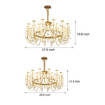 Golden Luxury 24 Light Crystal Flower Chandelier For Living Room
