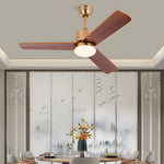42 52 Led 3 Blades Wood Ceiling Fan Light With Remote