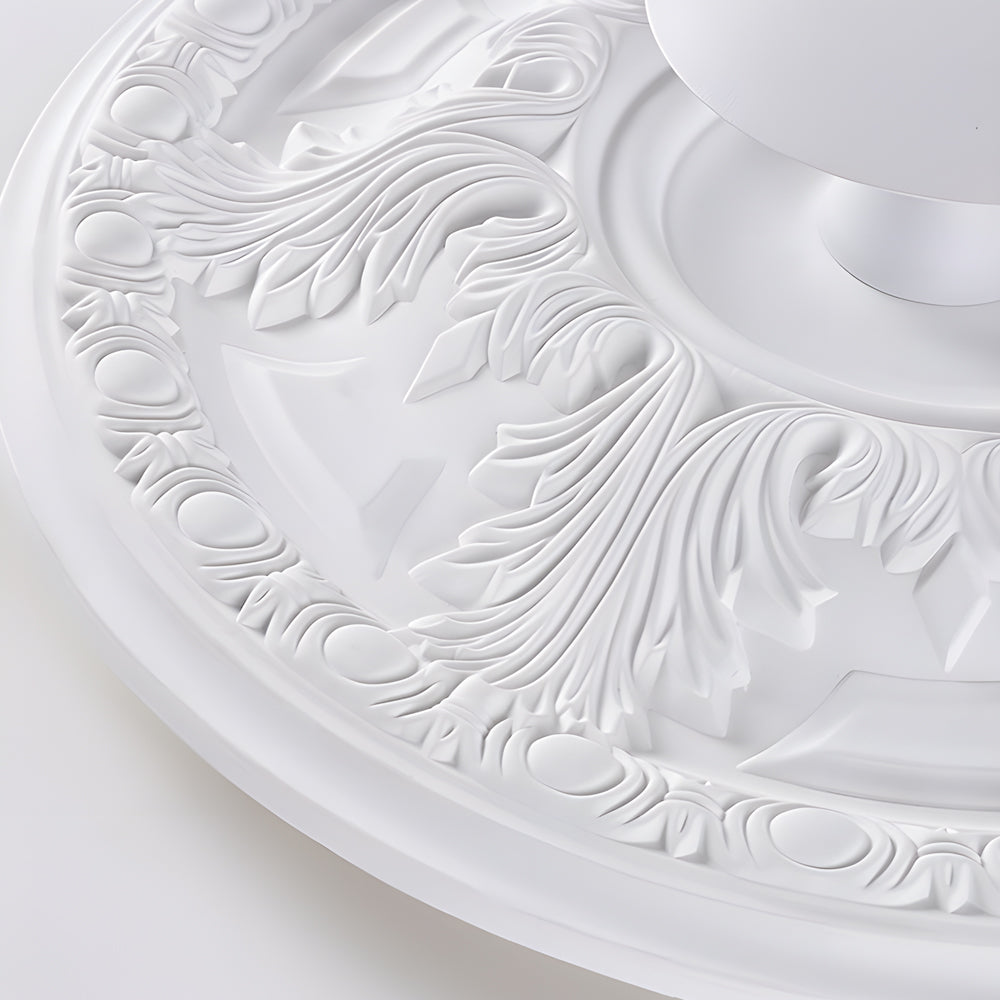 19 7 Inch Round Gypsum Relief Dimmable Led Flush Ceiling Light