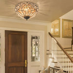 Crystal Adorned Roman Style Flush Mount Ceiling Fixture