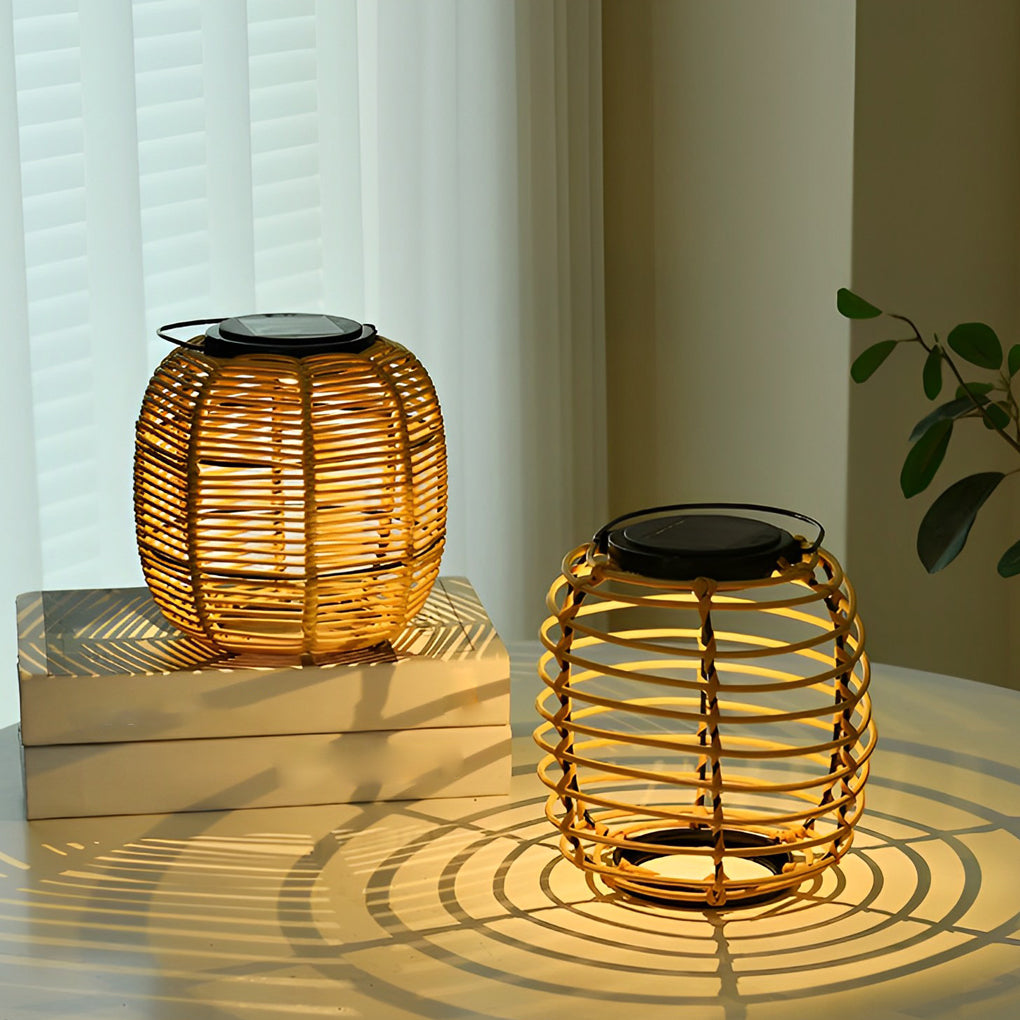 Rattan Lantern Solar Garden Lights Ha077154