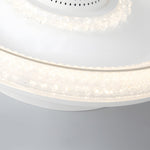 Led Smart Bladeless Ceiling Fan Round White Ceiling Fans With Dimmable Light