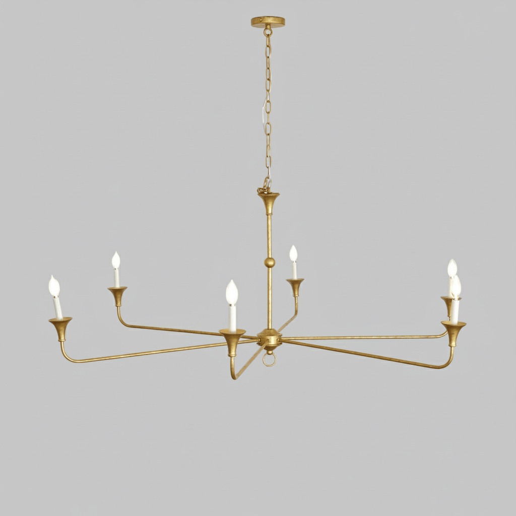 Elara Candle Chandelier – Modern Brass Candelabra Chandelier for Dining Room