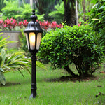 European-Style LED Pathway Lamp Post in Black for Garden and Courtyard