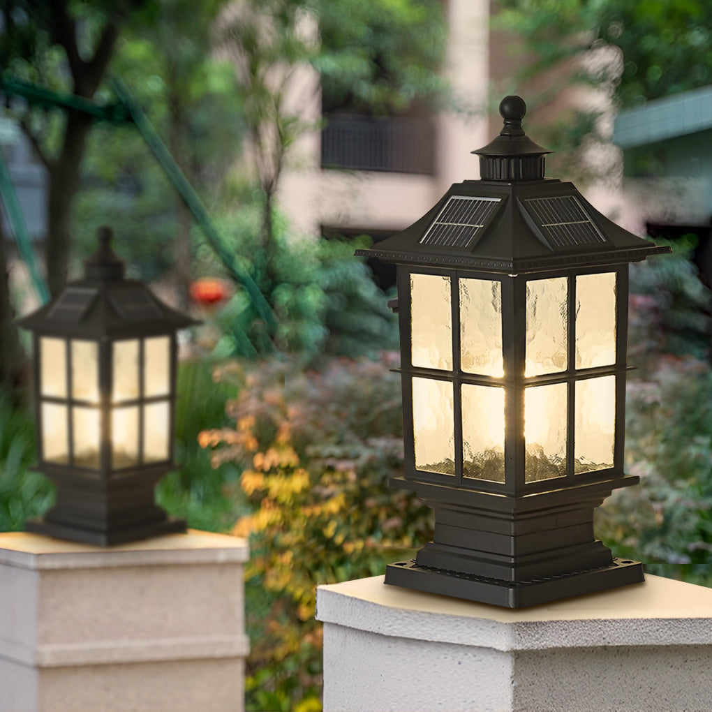 Waterproof Dimming Led Solar Post Caps Light With Remote Control