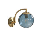 1 Light Curved Arm Wall Sconce With Ball Rib Glass Ball Shade