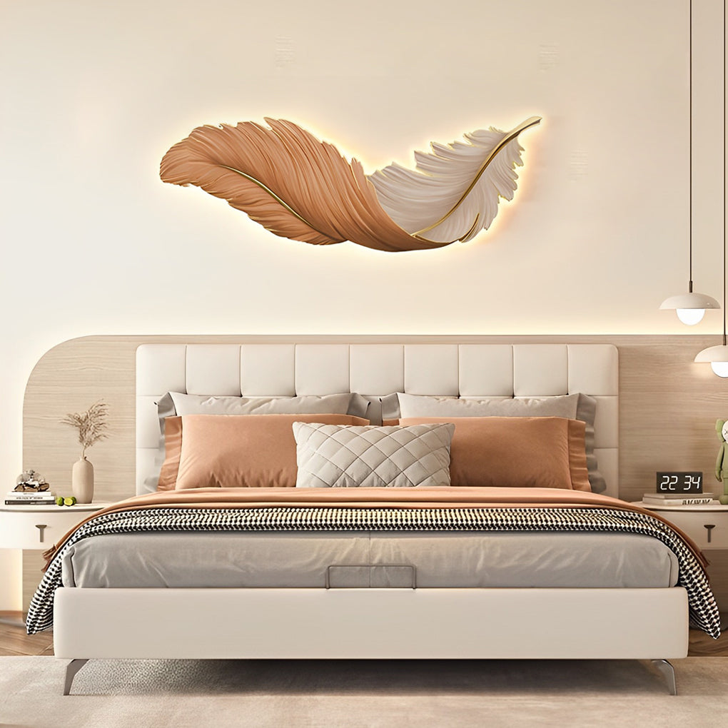 Feather Wall Lamp Art Deco LED Sconce for Modern Interiors