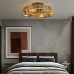 Rattan Industrial Style Ceiling Fan Lamp Ha079284