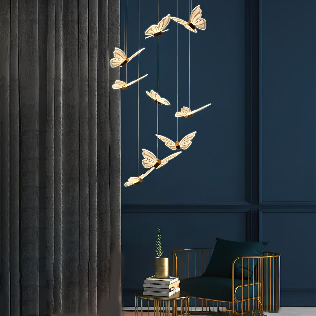 Small Butterflies Long Chandelier Ha093702