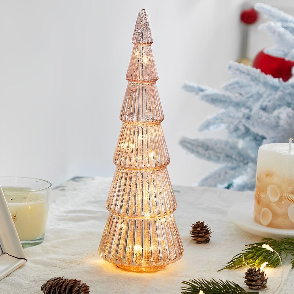 Tower Glass Table Lamp with LED Warm Glow for Modern Interiors