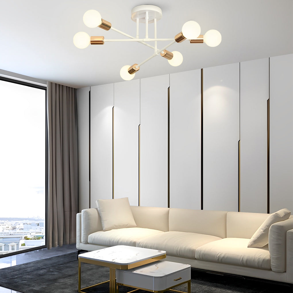 Elegant 6 Light Flush Mount Light E26 E27 22 Dia