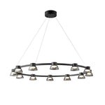 Ring Led Pendant With Smoke Gray Glass Shades