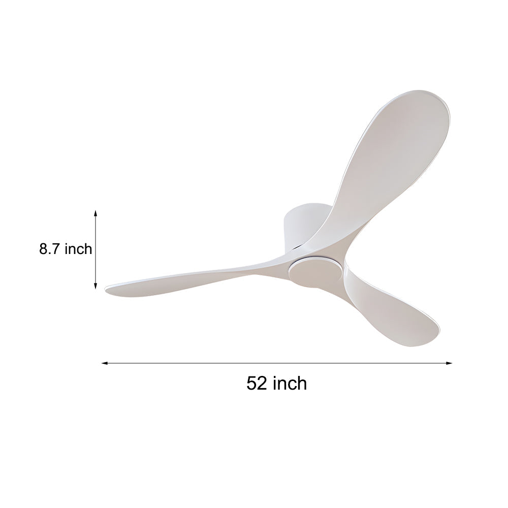 Modern 52 Inch Indoor 3 Blade Low Profile Ceiling Fan White