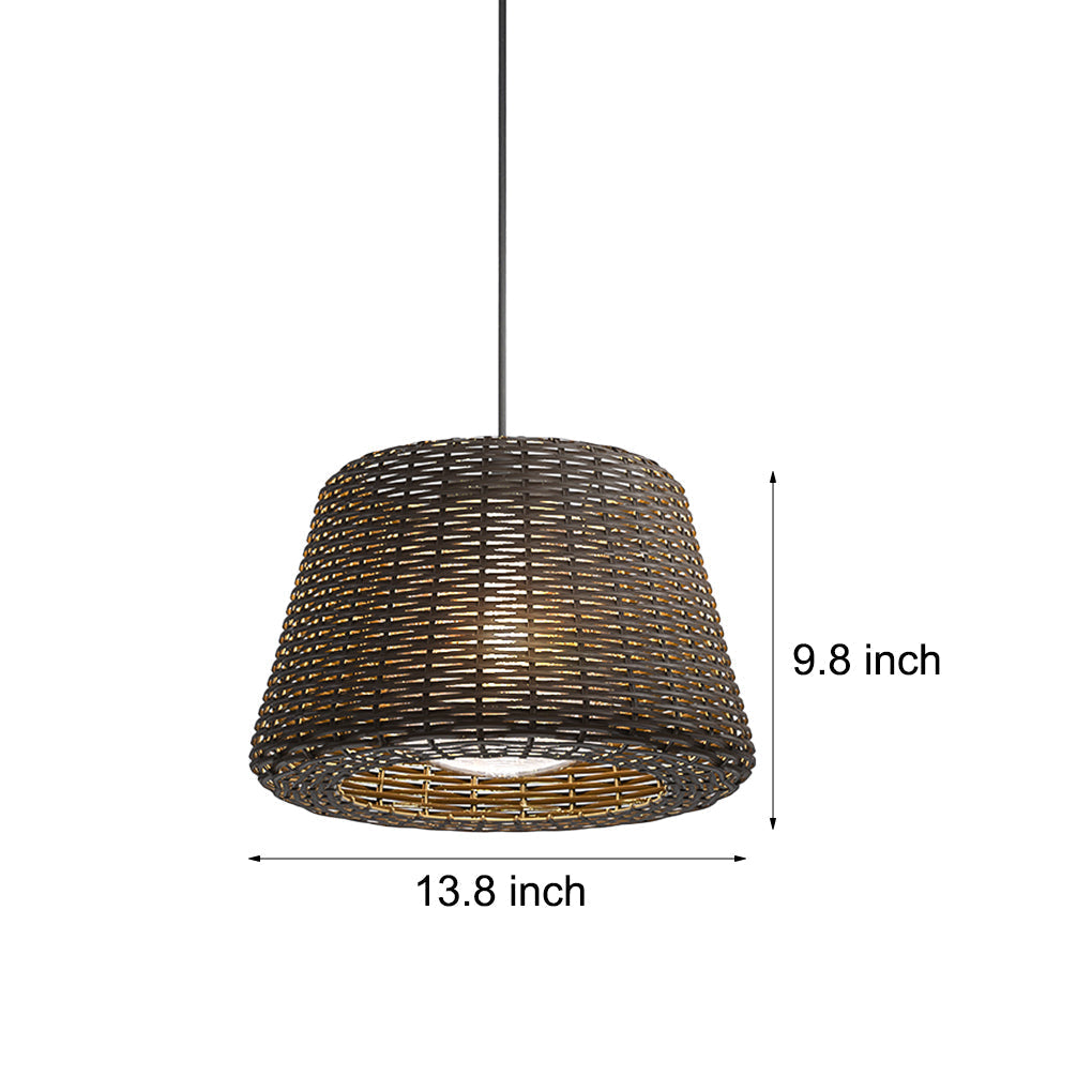 Ralph 1 Light Outdoor Pendant Light Led Suspension Lamp With Rattan Shade