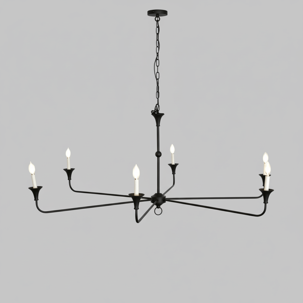 Elara Candle Chandelier – Modern Brass Candelabra Chandelier for Dining Room