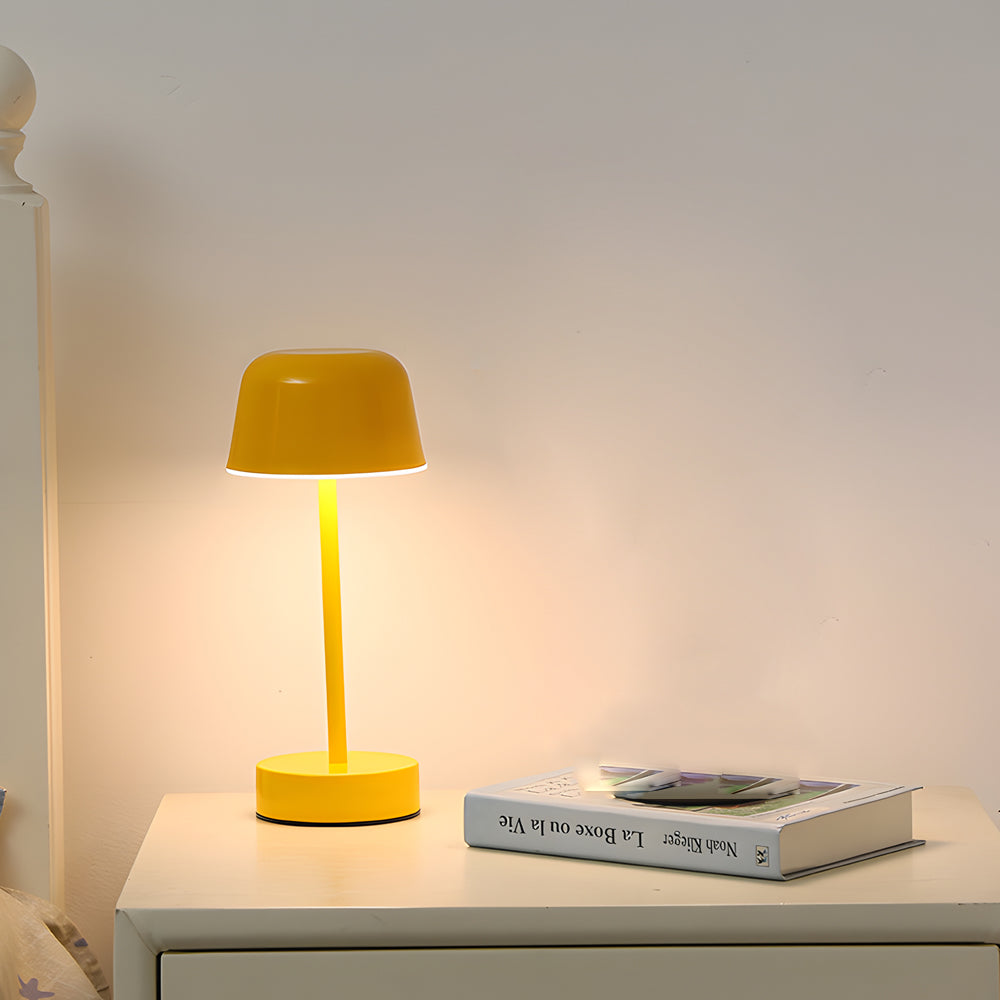 Tunable Metal Finish Table Lamp In Hat Style