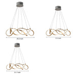 Modern Round Dimmable Led Aluminum Geometric Chandelier Gold
