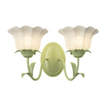 1 2 Lights Flowers Glass Three Step Dimming Green Modern Wall Lights Indoor