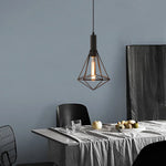Geometric Lines Black Retro Industrial Style Chandelier Li002719