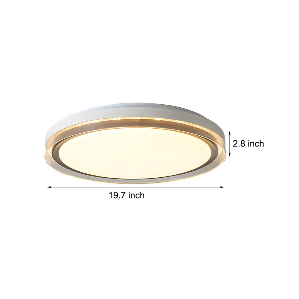 Round Acrylic Creative 3 Step Dimming Led White Modern Ceiling Light Fixture