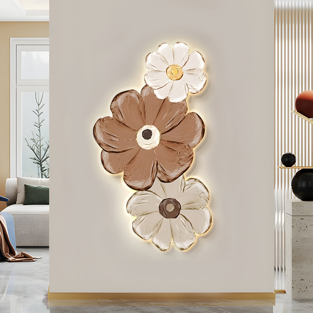 Ins Flowers Plant Luminous Led Lighting Usb Decorative Painting Wall Decor