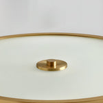 Drum Brass Flush Mount Ceiling Light Clear Ribbed Glass Lamp For Bedroom