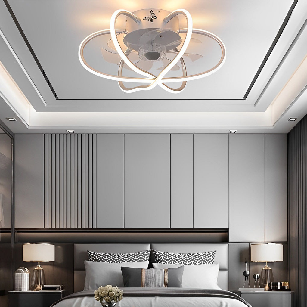 Round Flower Cage Ceiling Fans Lamp Ha082887
