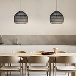 15 7 19 7 Inch W Rattan Woven Dome Pendant Light