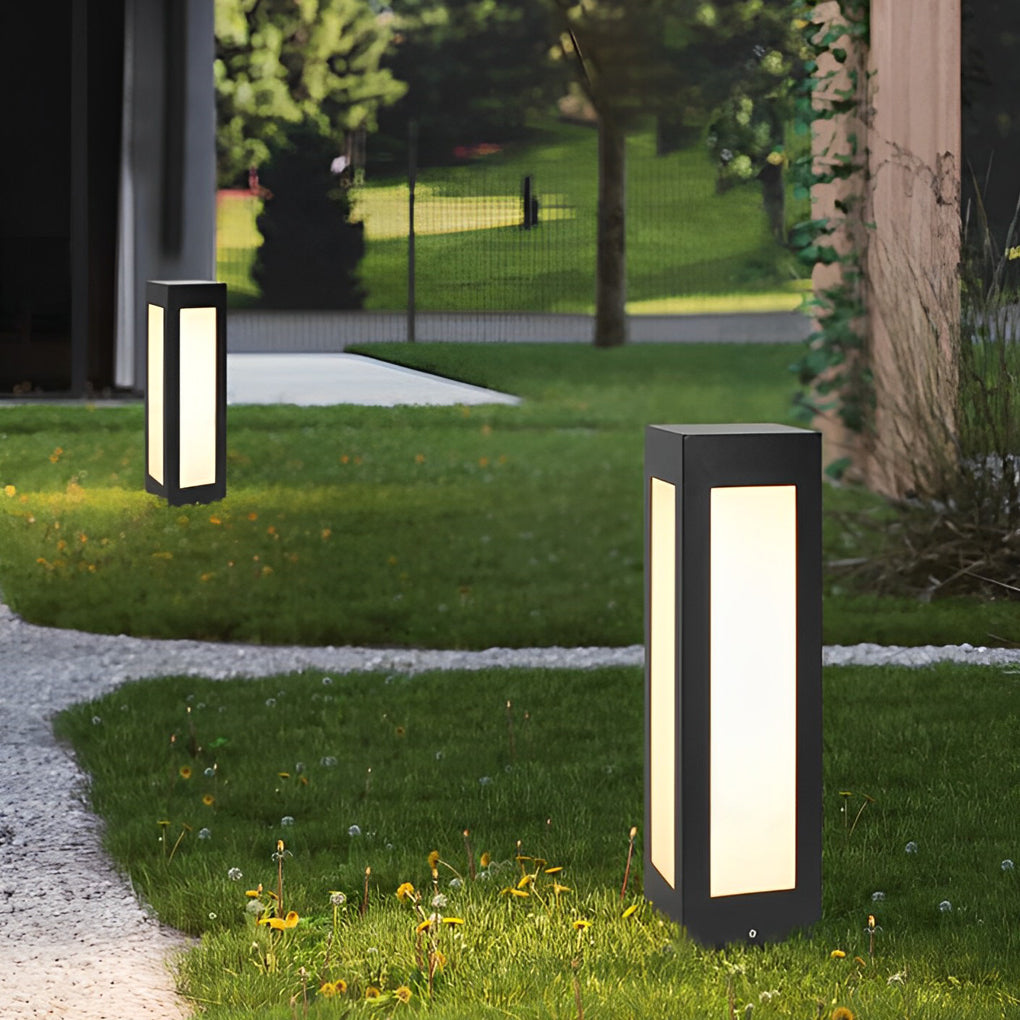 Modern Black Solar Bollard Lights for Pathways & Courtyards